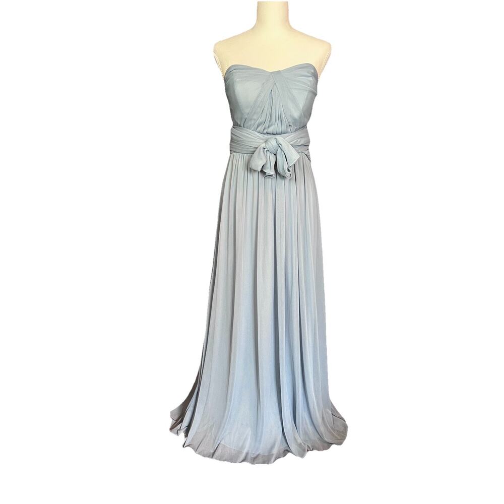 Birdy Grey Grace Convertible Chiffon Dress Ice Blue Gown XS Good Used Condition